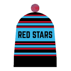 Chicago Red Stars Unisex Black Text & Striped Beanie