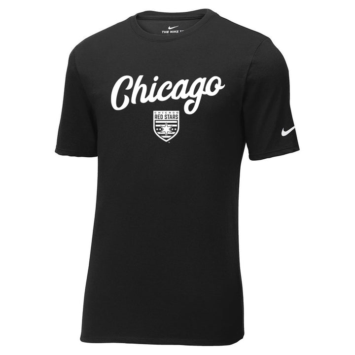Chicago Red Stars Nike Unisex Black Script Cotton Tee