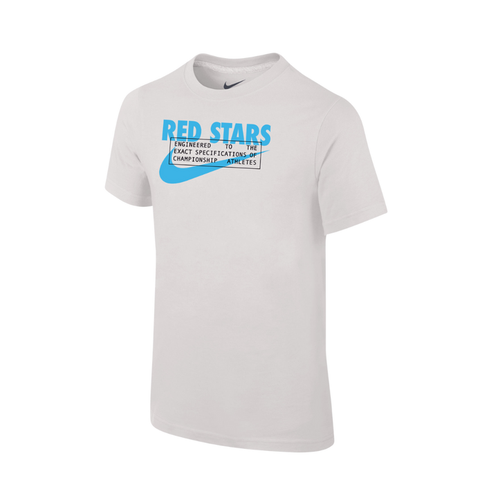 Nike Youth Chicago Red Stars 2023 Wordmark T-Shirt - White - S Each